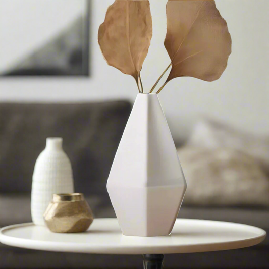 🟠 Geometric Octagon Vase Duo – Modern Elegance Meets Bold Design 3D Printed In Multiple Color Options