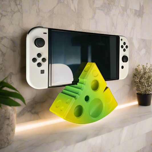 🧀 Cheese Switch Stand – A Fun & Functional Accessory 3D Printed In Multiple Color Options🎮