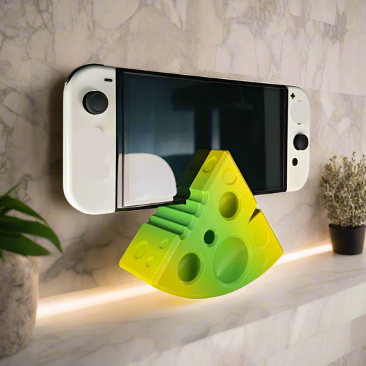 🧀 Cheese Switch Stand – A Fun & Functional Accessory 3D Printed In Multiple Color Options🎮