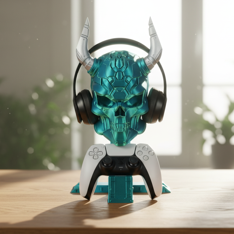 Epic Skull Controller & Headset Display Stand | 3D Printed In Multiple Color Options