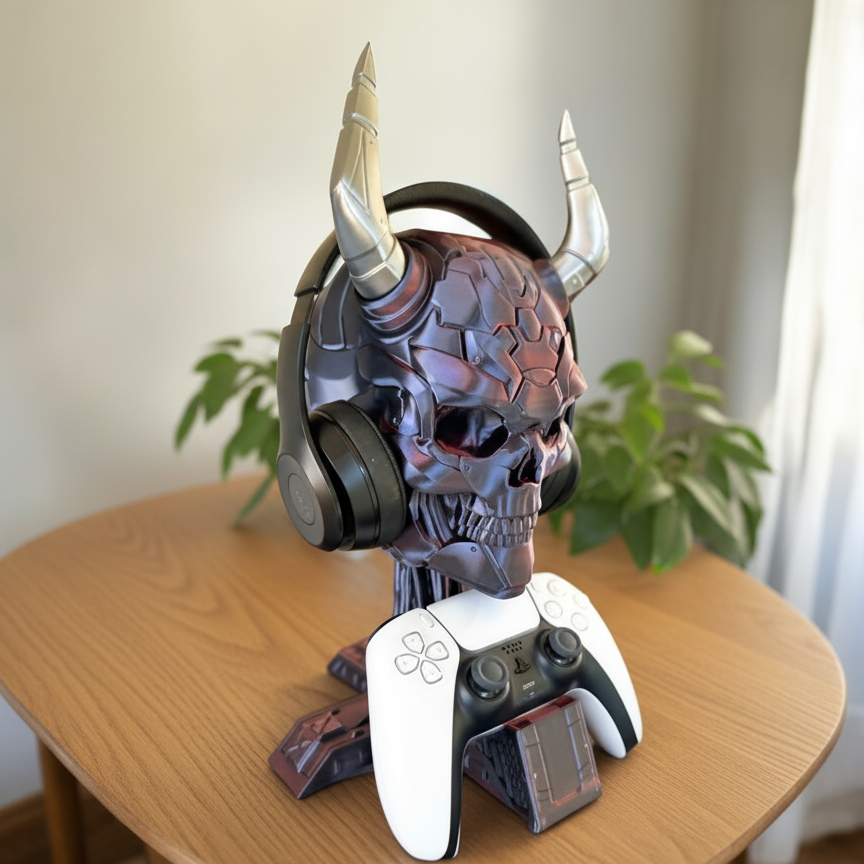 Epic Skull Controller & Headset Display Stand | 3D Printed In Multiple Color Options