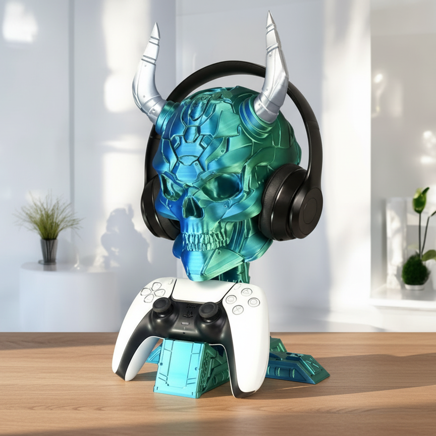 Epic Skull Controller & Headset Display Stand | 3D Printed In Multiple Color Options
