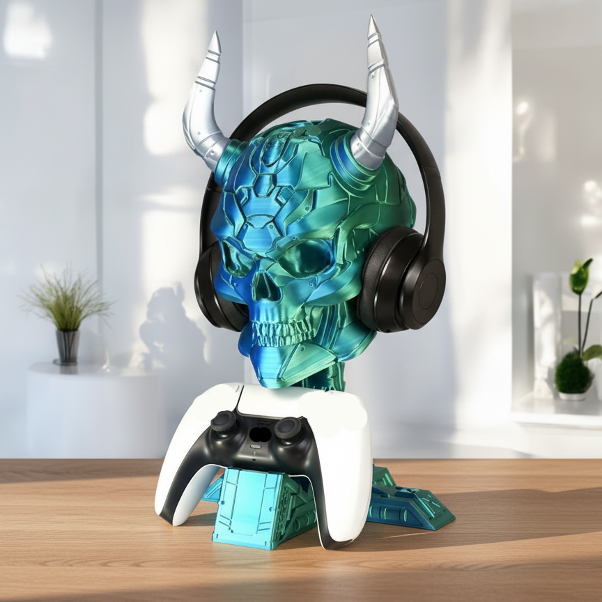 Epic Skull Controller & Headset Display Stand | 3D Printed In Multiple Color Options
