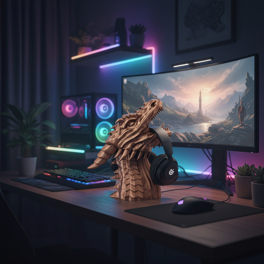 Mythic Dragon Headphone Stand | Gamer Headset Holder | 3D Printed In Multiple Color Options