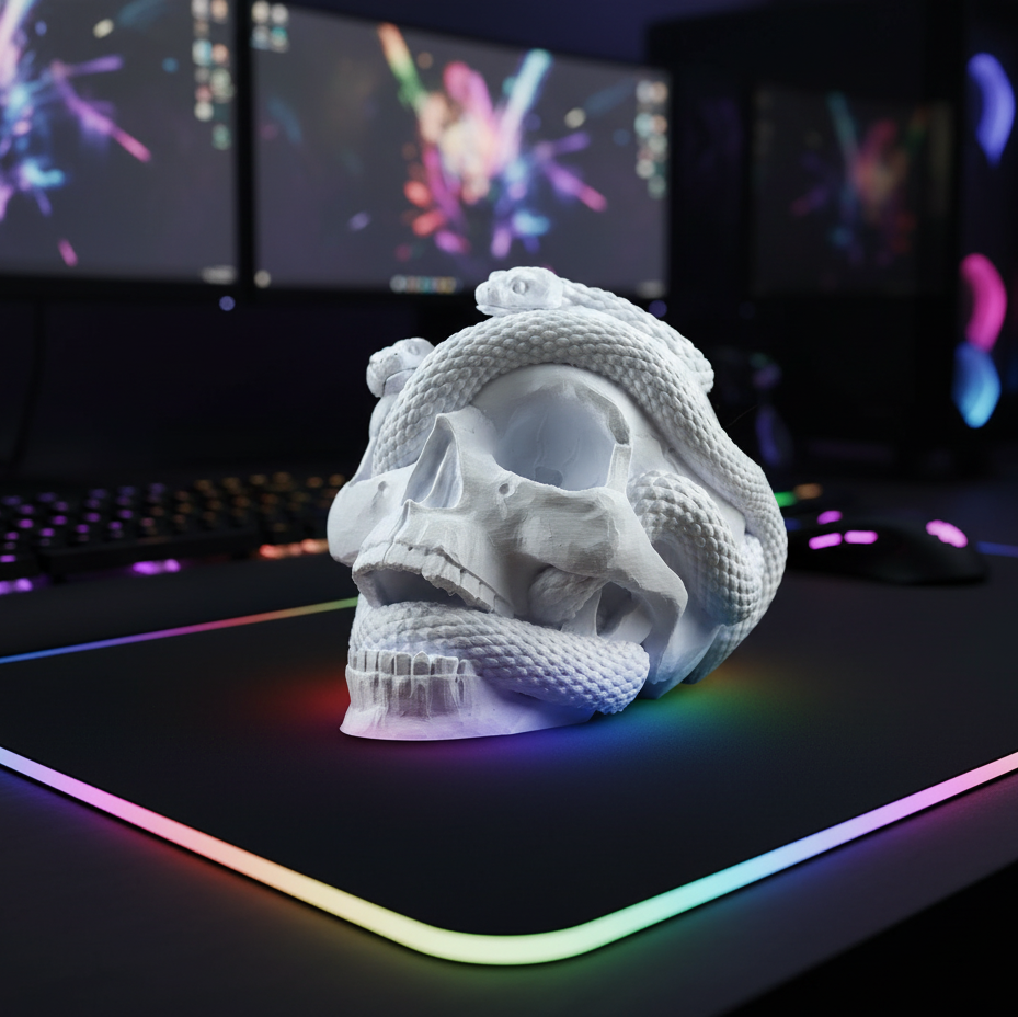 š Venomous Vibes Skull Headphone Stand | Gothic Desk Decor | 3D Printed In Multiple Color Options