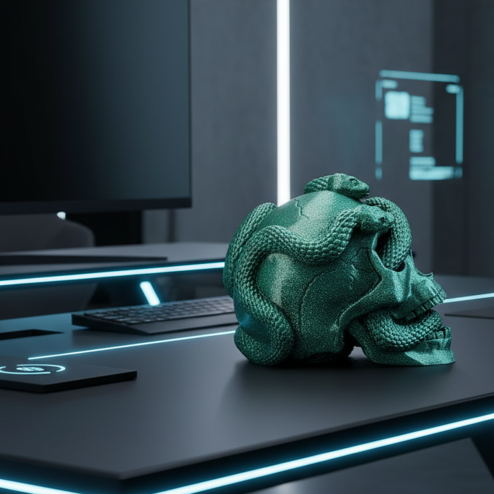 š Venomous Vibes Skull Headphone Stand | Gothic Desk Decor | 3D Printed In Multiple Color Options