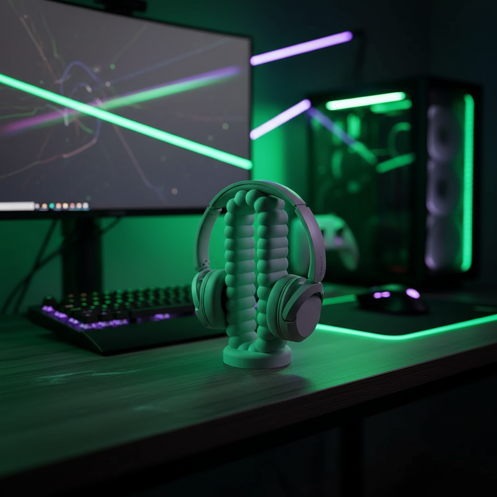 ☁️ Bubble Cloud Headphone Stand: Desk Zen & Style! | 3D Printed In Multiple Color Options