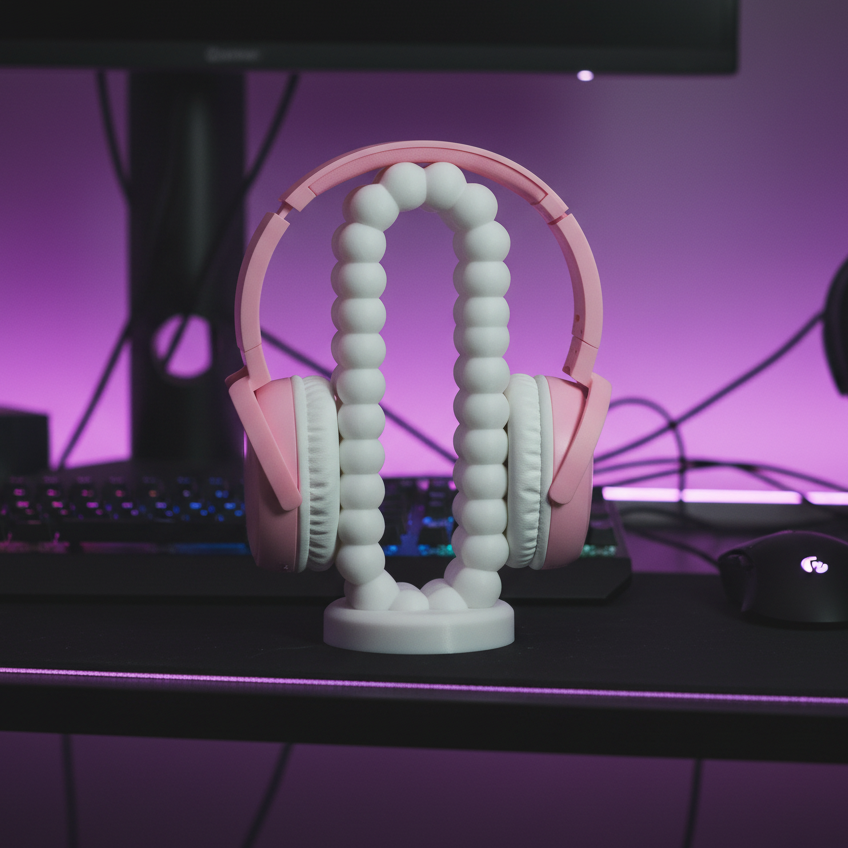 ☁️ Bubble Cloud Headphone Stand: Desk Zen & Style! | 3D Printed In Multiple Color Options
