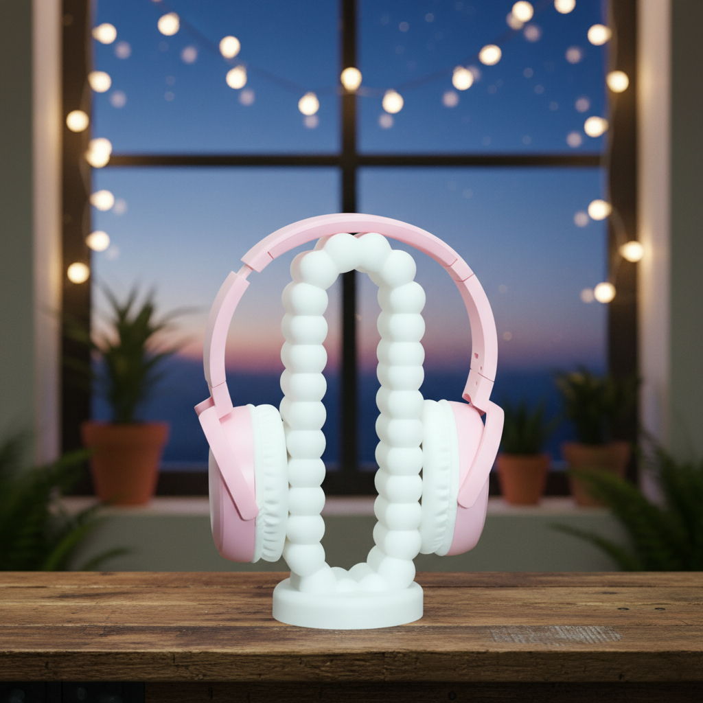 ☁️ Bubble Cloud Headphone Stand: Desk Zen & Style! | 3D Printed In Multiple Color Options