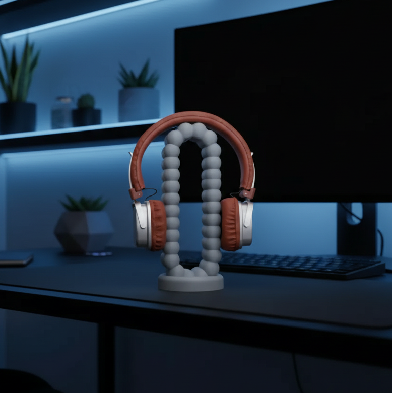 ☁️ Bubble Cloud Headphone Stand: Desk Zen & Style! | 3D Printed In Multiple Color Options