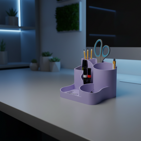 ✨ Declutter Your Desk: 7-Compartment Minimalist Organizer | 3D Printed In Multiple Color Options