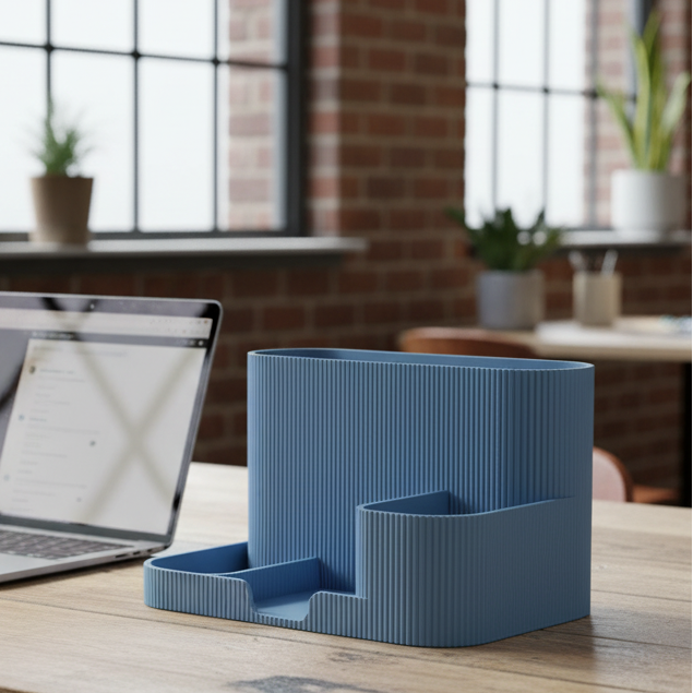 ⨠Tidy Desk, Tidy Mind! Modern Ribbed Desk Organizer | 3D Printed In Multiple Color Options