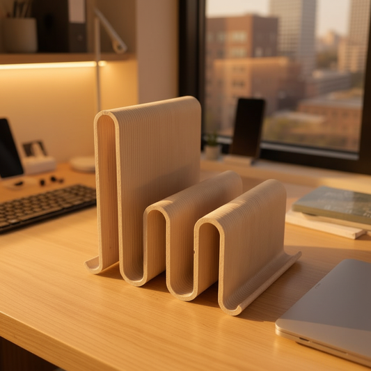🌊 Modern Wave Desk Organizer | Eco-Friendly Style & Function | 3D Printed In Multiple Color Options