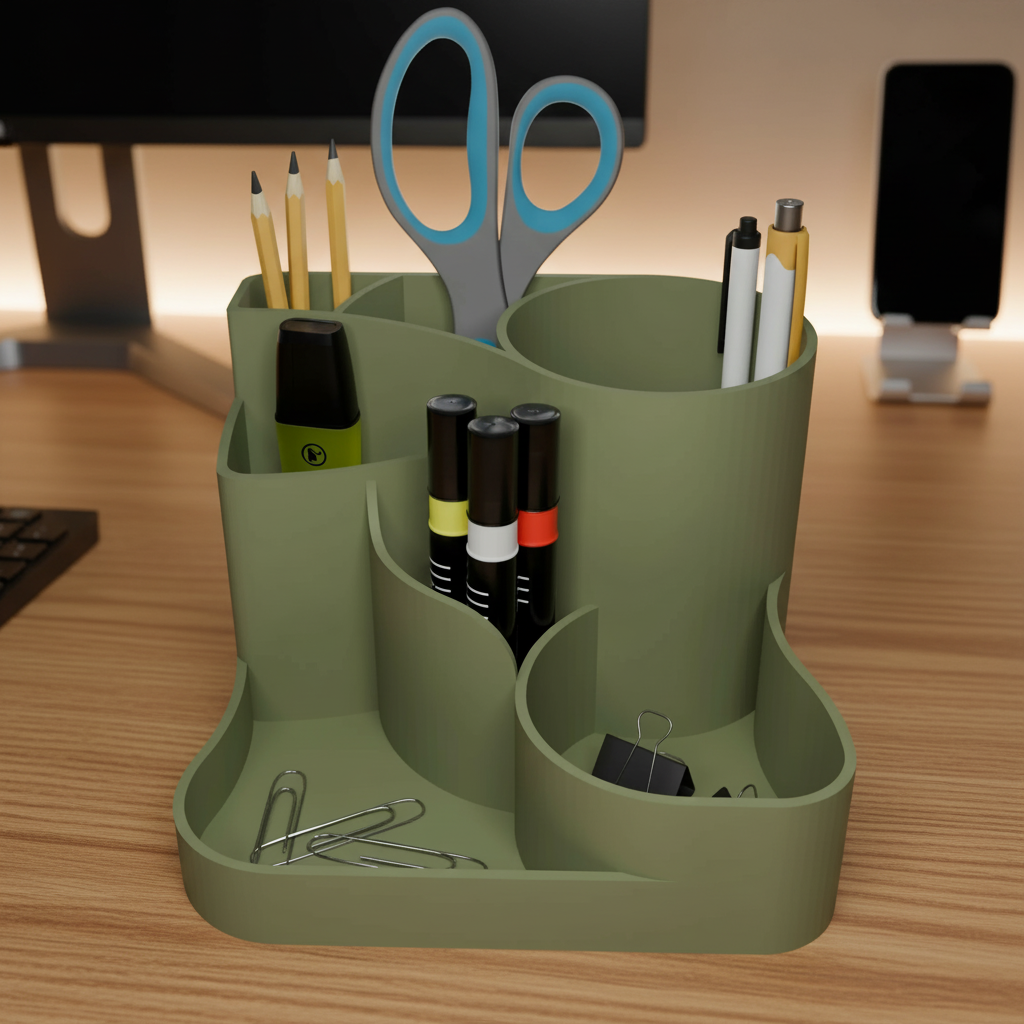✨ Declutter Your Desk: 7-Compartment Minimalist Organizer | 3D Printed In Multiple Color Options