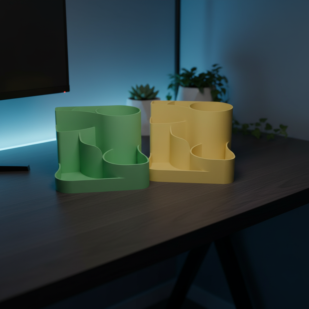 ✨ Declutter Your Desk: 7-Compartment Minimalist Organizer | 3D Printed In Multiple Color Options