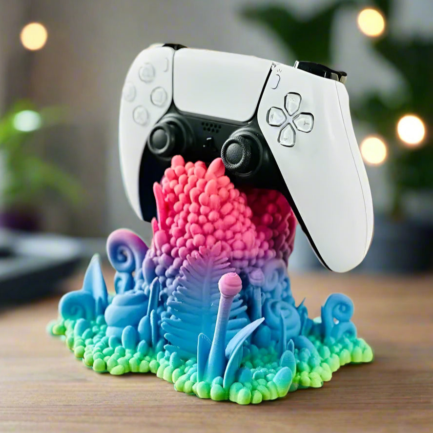 🌿 WHIMSICAL NATURE GROWTH CONTROLLER STAND –Enchanted Organizer | Universal Fit | Playful Eco-Design 3D Printed In Multiple Color Options🎮🍄