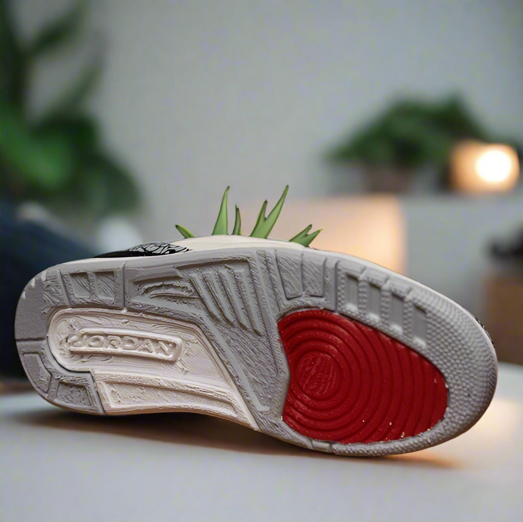šš¤ Black Cement Jordan 3 Succulent Display ā Streetwear Meets Plant Decor šæ 3D Printed
