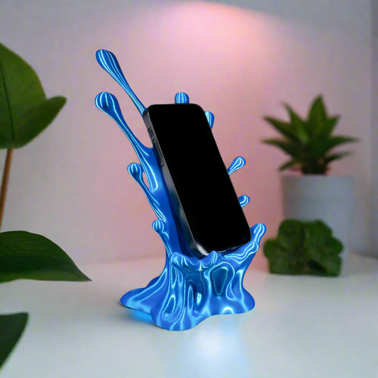๐ฆ๐ฑ Water Splash Desk Phone Holder โ add movement and fluid style to any space, 3D Printed In Multiple Color Options