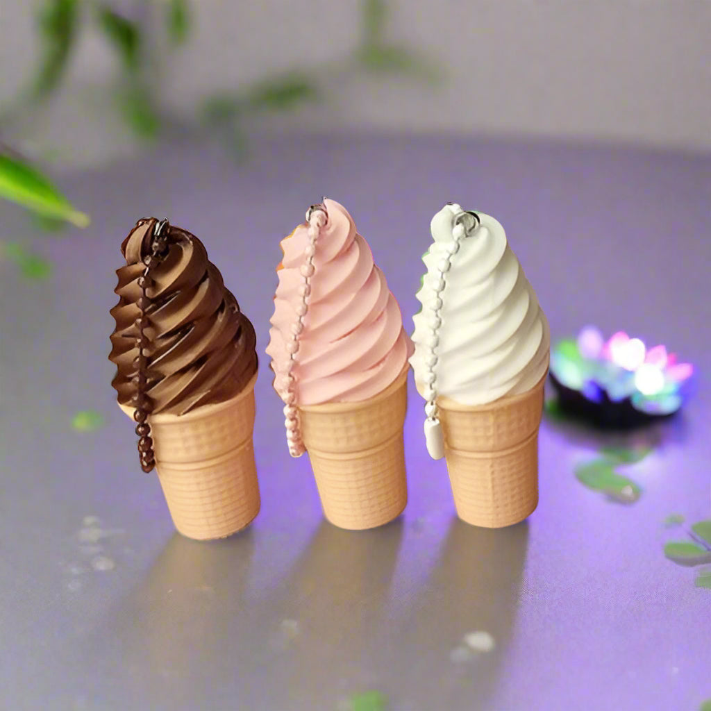 🍦 Eco-Friendly Ice Cream Cone Keychain – Sweet Style, Sustainable Soul 3D printed In Multiple Color Options🍧
