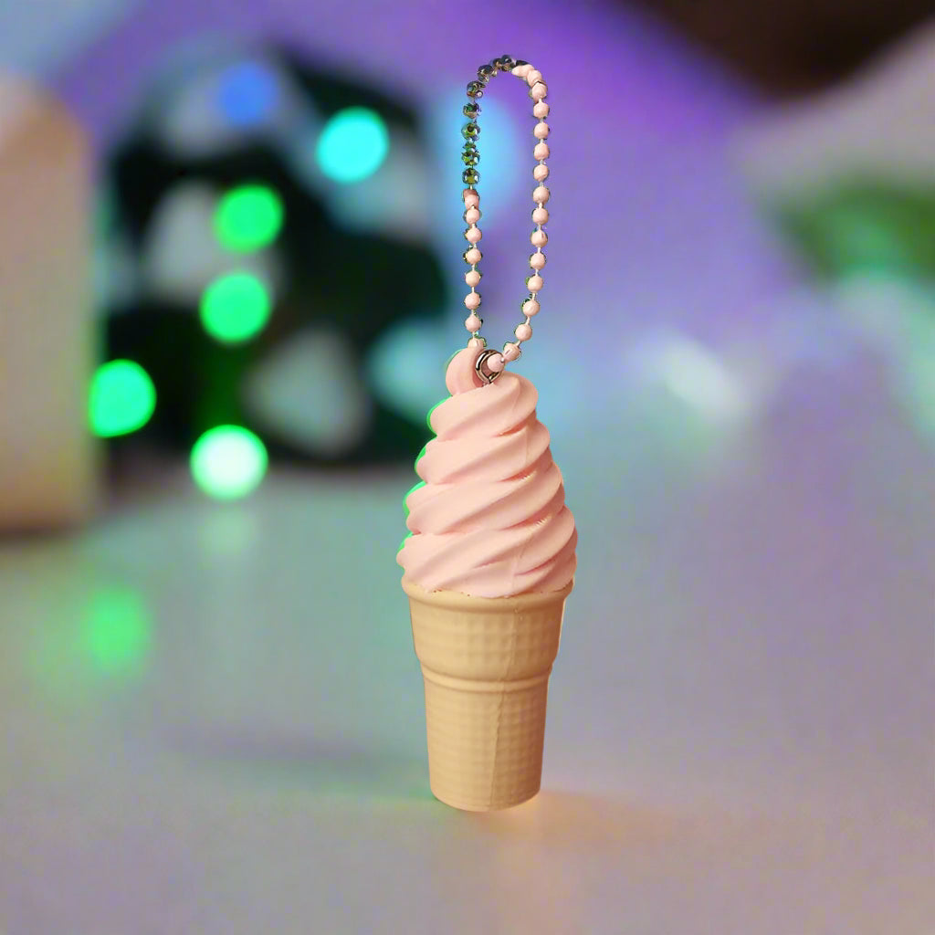 🍦 Eco-Friendly Ice Cream Cone Keychain – Sweet Style, Sustainable Soul 3D printed In Multiple Color Options🍧