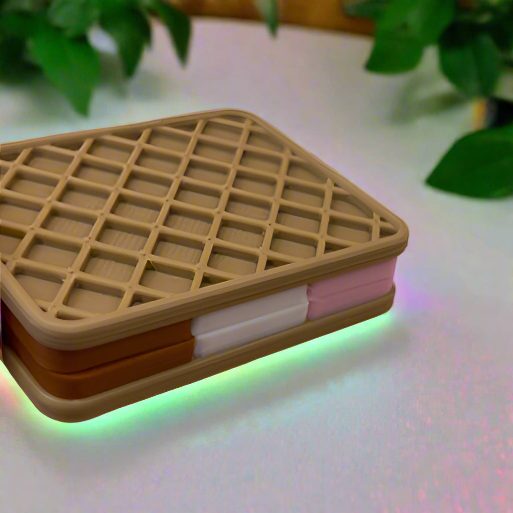 🍦 Neapolitan Ice Cream Sandwich Fidget Slider – Sweet Stress Relief in Your Pocket 3D printed In Multiple Color Options🎀✨