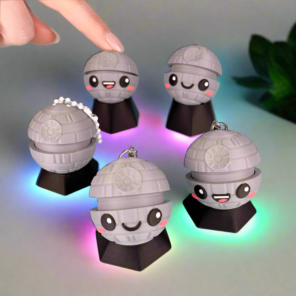 💫 KAWAII DEATH STAR – Adorable Keychain | Fidget Toy + Display Piece | Star Wars Inspired 3D printed In Multiple Color Options🎀✨