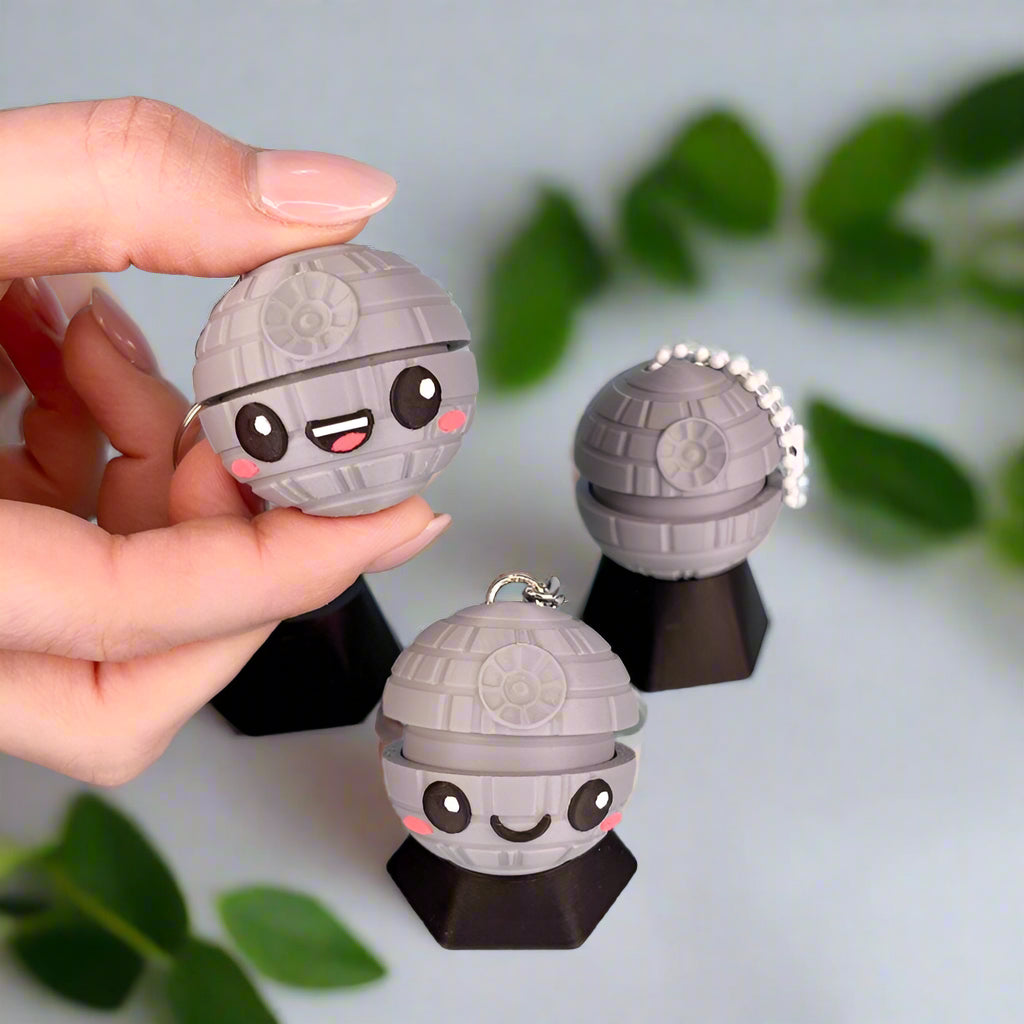 💫 KAWAII DEATH STAR – Adorable Keychain | Fidget Toy + Display Piece | Star Wars Inspired 3D printed In Multiple Color Options🎀✨