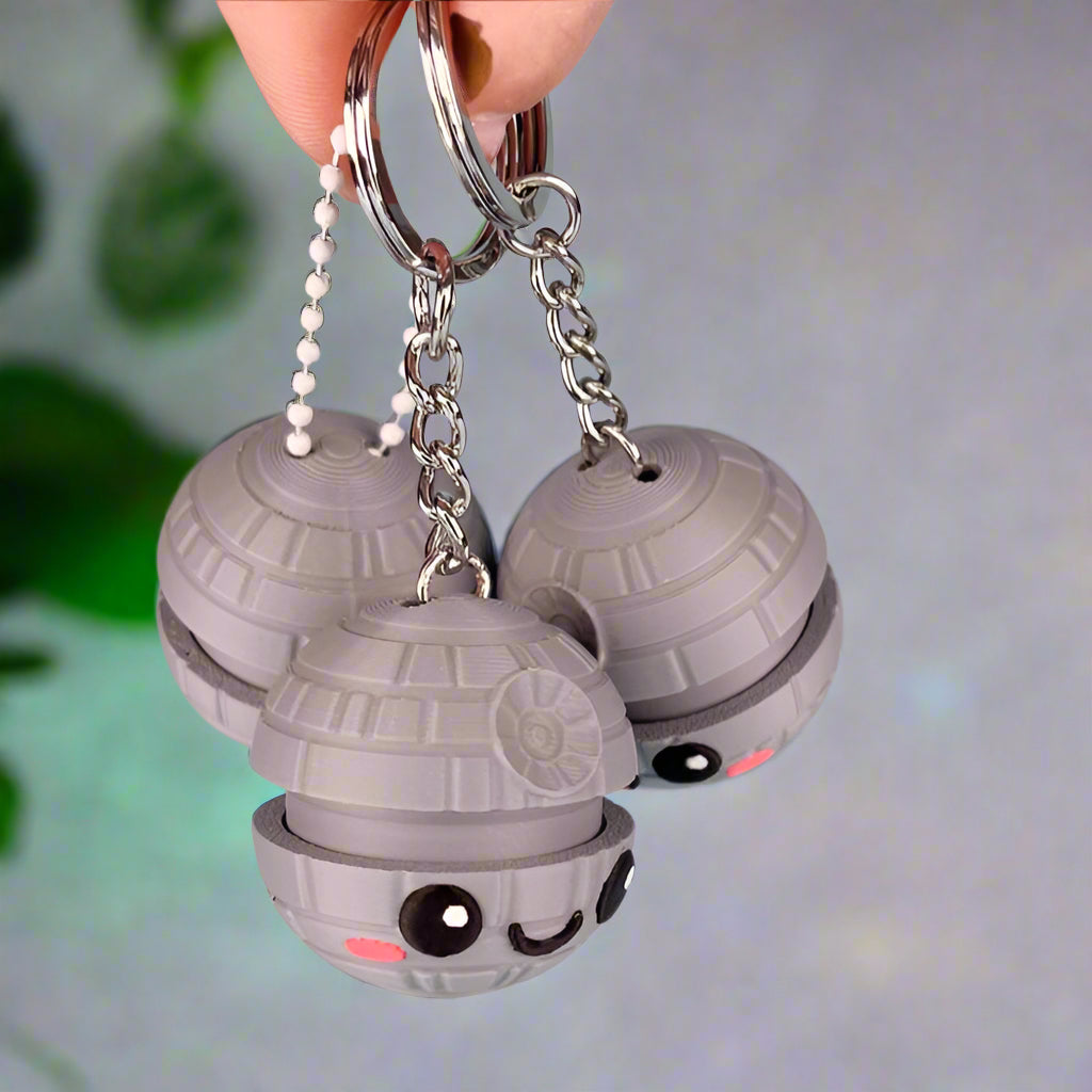 💫 KAWAII DEATH STAR – Adorable Keychain | Fidget Toy + Display Piece | Star Wars Inspired 3D printed In Multiple Color Options🎀✨