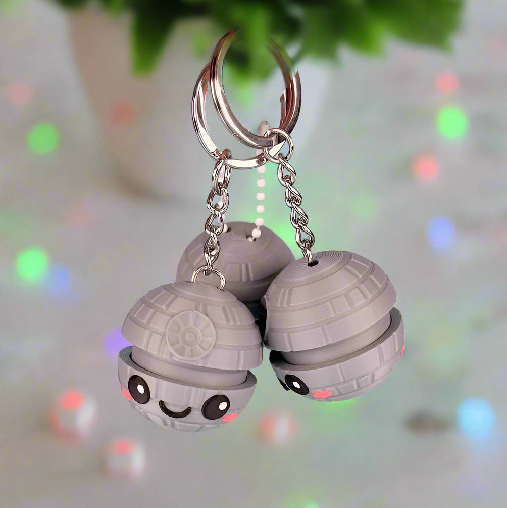 💫 KAWAII DEATH STAR – Adorable Keychain | Fidget Toy + Display Piece | Star Wars Inspired 3D printed In Multiple Color Options🎀✨