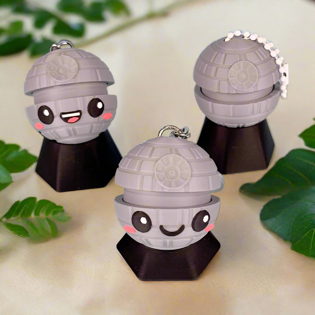 💫 KAWAII DEATH STAR – Adorable Keychain | Fidget Toy + Display Piece | Star Wars Inspired 3D printed In Multiple Color Options🎀✨