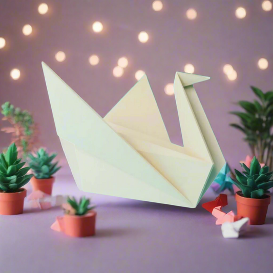 🦢 Origami Swan Decorative Object – Minimalist Modern Sculpture for Home or Office 3D Printed In Multiple Color Options
