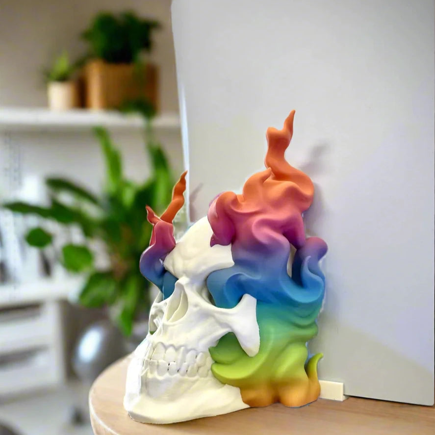 🔥 Flaming Skull PS5 Stand, Bold & Functional Console Holder 3D Printed In Multiple Color Options🎮