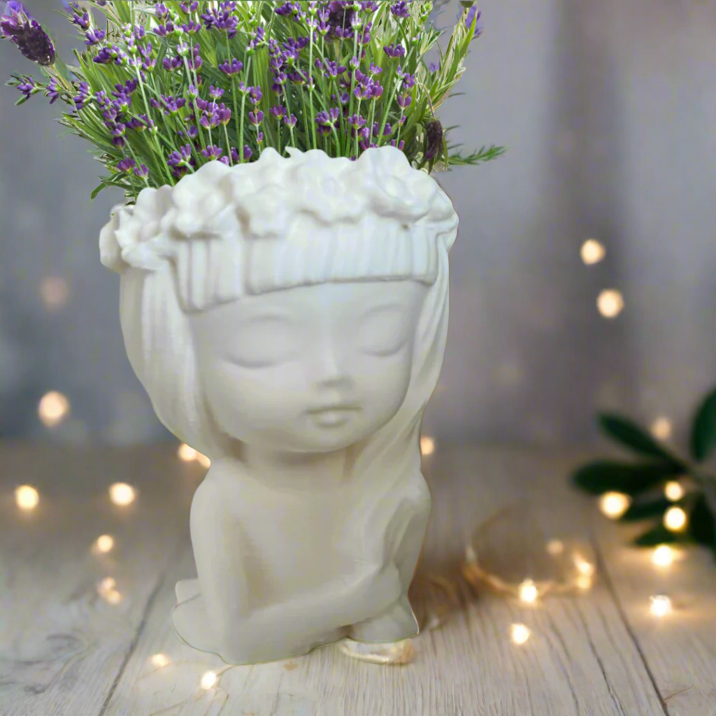 🌸 Flower Girl Statue Planter – Elegant Decor for Home & Garden 3D Printed In Multiple Color Options