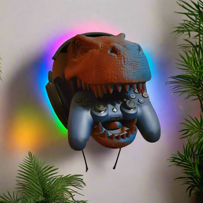 🦖 T-Rex Dinosaur Head Wall Mount Hanger – Fierce & Functional Decor 🎮🎧 | 50+ Colors | 3D Printed