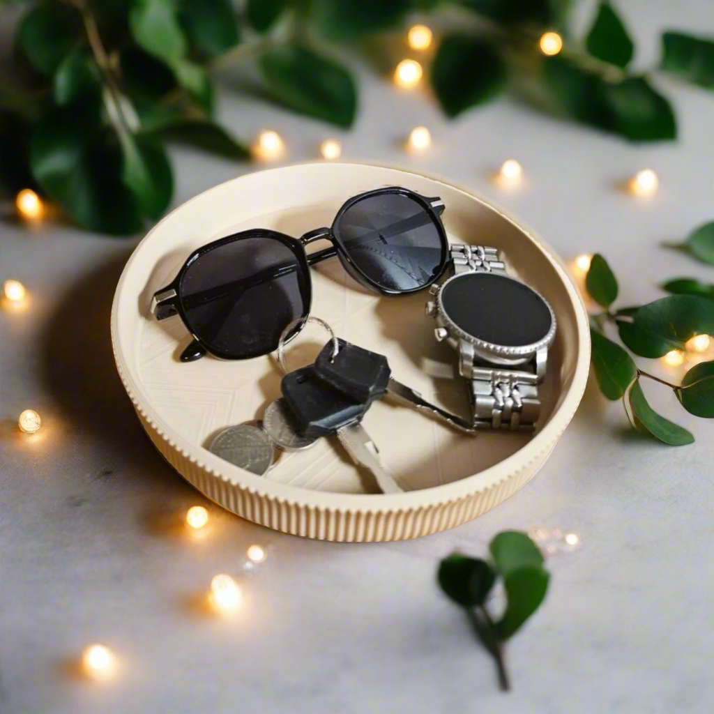 🗝️ Textured Catch-All Tray – Modern Storage with Stylish Detail  3D Printed In Multiple Color Options 🔑