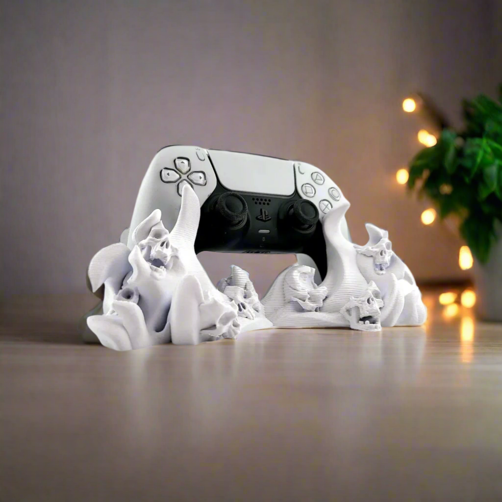 🔥 PS5 Controller Stand – Hell Skull Joystick Holder 3D Printed In Multiple Color Options 🎮