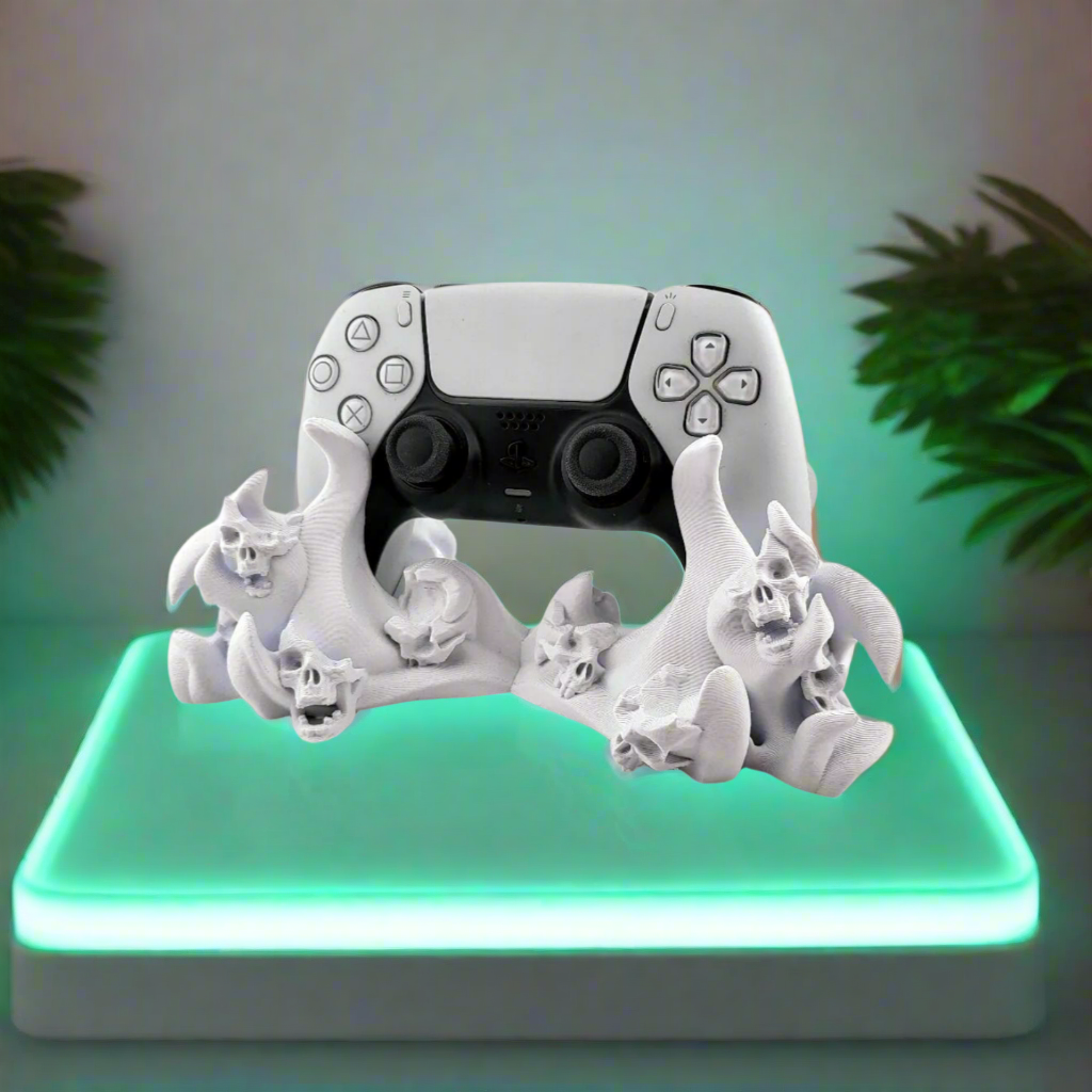 🔥 PS5 Controller Stand – Hell Skull Joystick Holder 3D Printed In Multiple Color Options 🎮