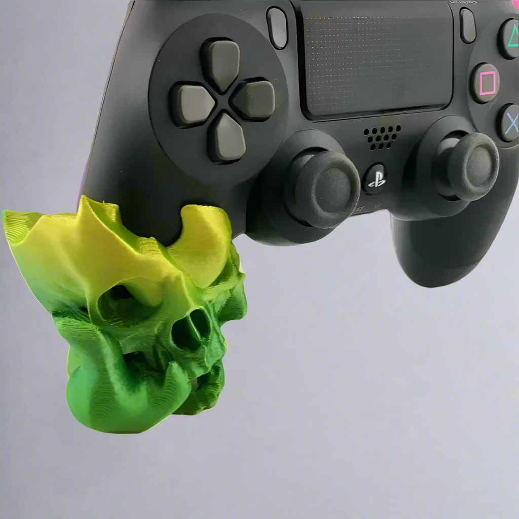🔥 PS4 Controller Stand – Skull Fire Joystick Holder 3D Printed In Multiple Color Options🎮