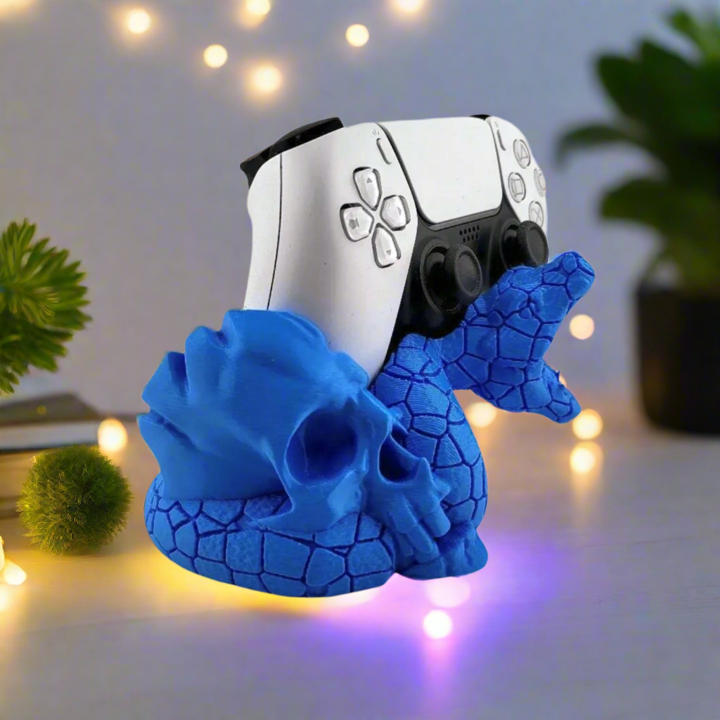 🐍 Snake Skull PS5 Controller Stand – Bold & Gothic Gaming Display 3D Printed In Multiple Color Options🎮