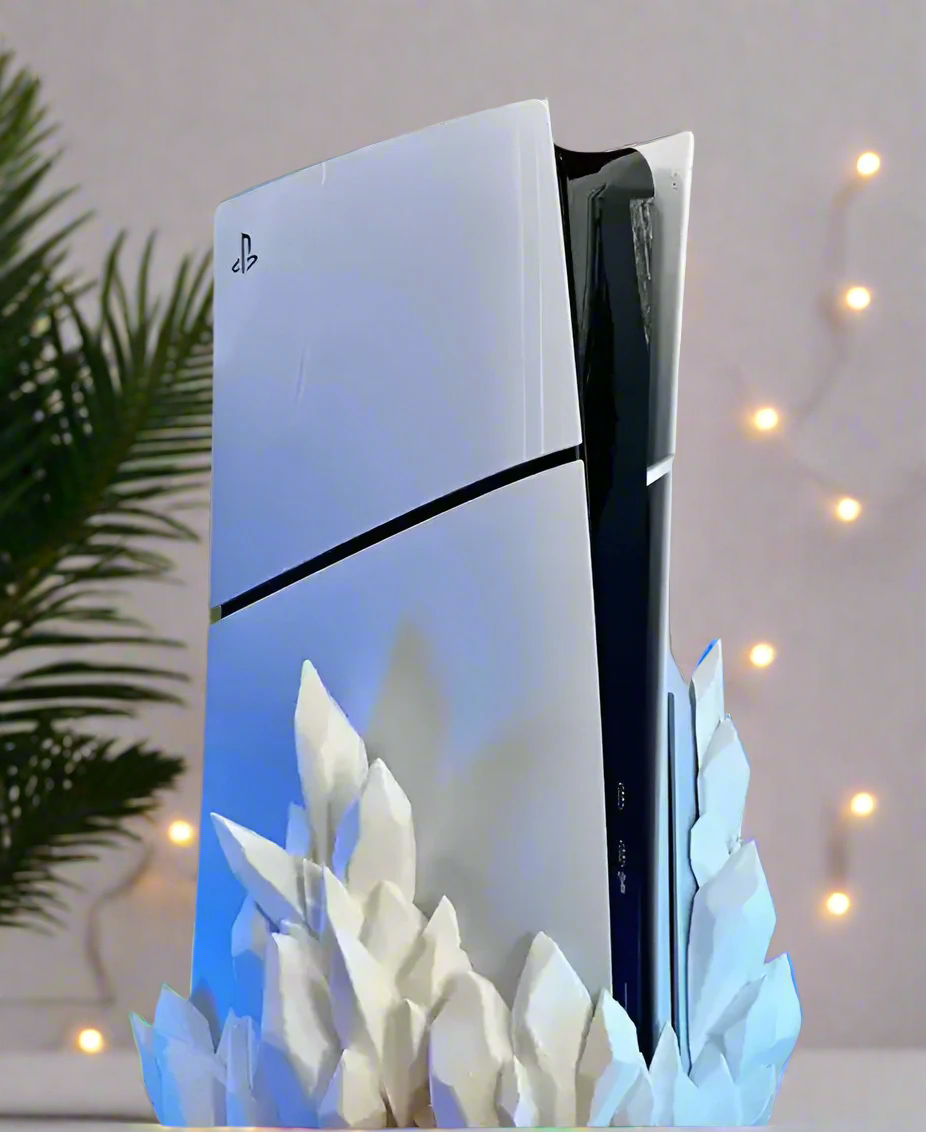 💎 Crystal Dock – Elegant Stand for PS5 Slim Disk Edition 3D Printed In Multiple Color Options🎮