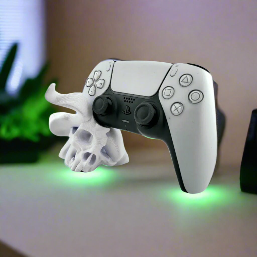 💀 Smoke Skull PS5 Controller Stand – Bold & Edgy Gaming Accessory 3D Printed In Multiple Color Options🎮
