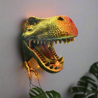 🦖 T-Rex Dinosaur Head Wall Mount Hanger – Fierce & Functional Decor 🎮🎧 | 50+ Colors | 3D Printed