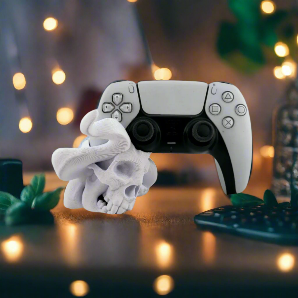 💀 Smoke Skull PS5 Controller Stand – Bold & Edgy Gaming Accessory 3D Printed In Multiple Color Options🎮