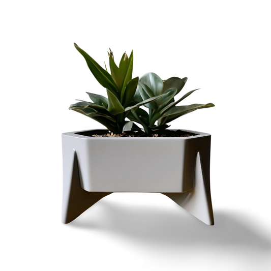 🌿 Hexagonal Mid-Century Planter – Stylish Geometric Design for Your Plants | Customizable | 50+ Colors | 3D Printed