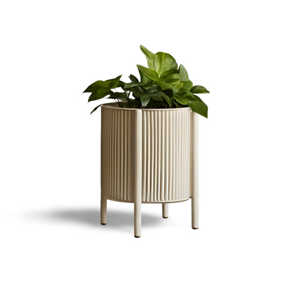 🌿 Ribbed Planter – Mid-Century Modern Elegance for Your Plants | 10" Decorative Pot | Customizable | 50+ Colors | 3D Printed