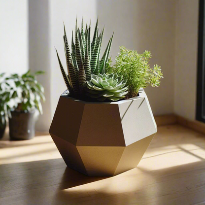 Geometric Succulent Planter, Modern Home Decor | Customizable | 50+ Colors | 3D Printed