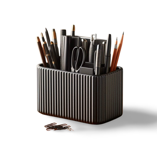 Large Ribbed Design Office Organizer | 3D Printed | Customizable | 50+ Colors