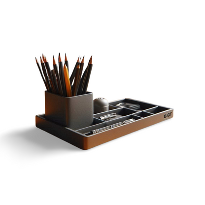 Modern Design Office Organizer Tray & Pencil Cup | 3D Printed | Customizable | 50+ Colors