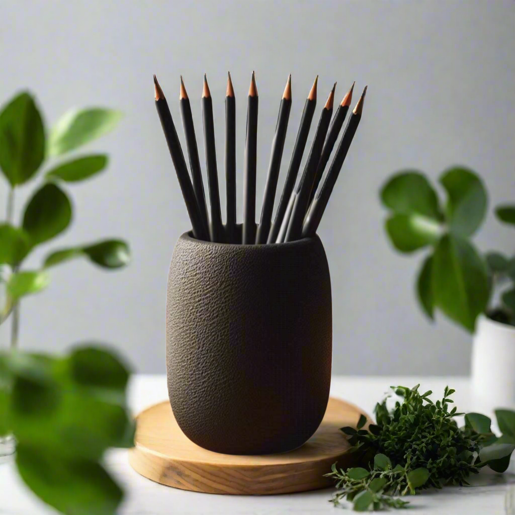 🖊️ Round Textured Pencil Holder – Add Elegance & Function to Your Desk  3D Printed In Multiple Color Options✏️✨
