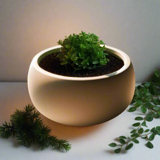 🌿 Organic Oasis Round Succulent Planter – A Miniature Garden Retreat 3D Printed In Multiple Color Options